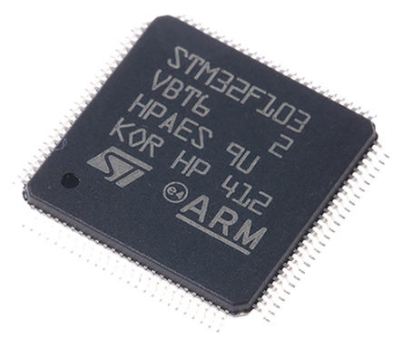 Dans la puce programmable de STM32F103 32 courants IC mordue composant électronique STM32F103VBT6 du microcontrôleur QFP100 de M3 d'ARM Cortex