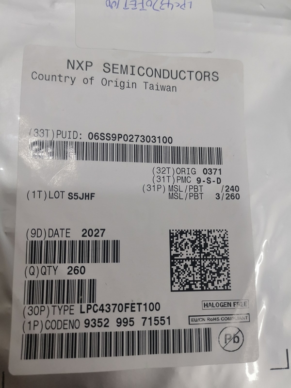 LPC4370FET100    100-TFBGA   Original tout neuf de microcontrôleur d'IC de puce de circuit intégré inutilisé